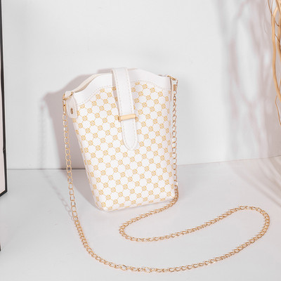 Karirane kožne torbe za nošenje preko ramena Ženske dizajnerske luksuzne metalne trake s lančićima Torba na remen Ležerna svestrana torba na rame Vintage