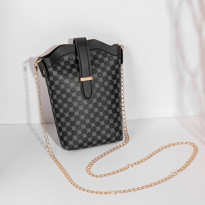 Karirane kožne torbe za nošenje preko ramena Ženske dizajnerske luksuzne metalne trake s lančićima Torba na remen Ležerna svestrana torba na rame Vintage