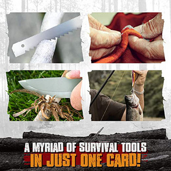 Карта с инструменти за оцеляване Outdoor EDC Survival Fishing Hook Card Многофункционална преносима за къмпинг, туризъм, риболов, карти с инструменти за лов