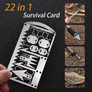 Survival Tool Card Outdoor EDC Survival Fishing Hook Card Πολυλειτουργικό φορητό για κάμπινγκ πεζοπορία Κάρτες εργαλείων κυνηγιού ψαρέματος