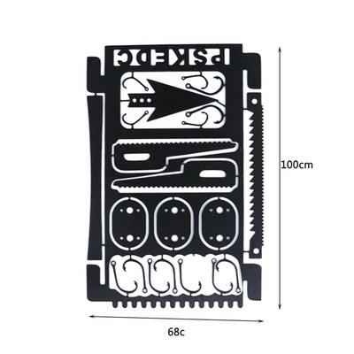 Túlélőeszköz kártya kültéri EDC túlélő horgász kártya Többfunkciós hordozható kempingezéshez túrázáshoz horgászathoz vadászeszköz kártyák