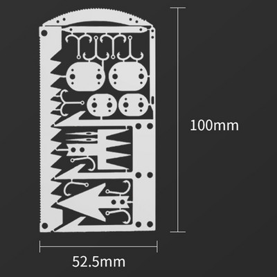 Túlélőeszköz kártya kültéri EDC túlélő horgász kártya Többfunkciós hordozható kempingezéshez túrázáshoz horgászathoz vadászeszköz kártyák