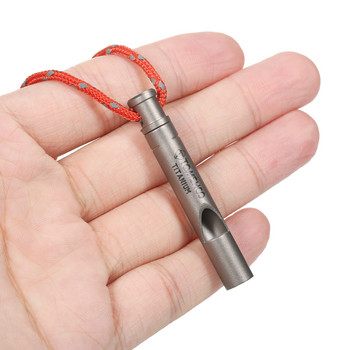 TOMSHOO Свръхлека титаниева аварийна свирка с кабел Свирка за оцеляване на открито, къмпинг, туризъм, проучване