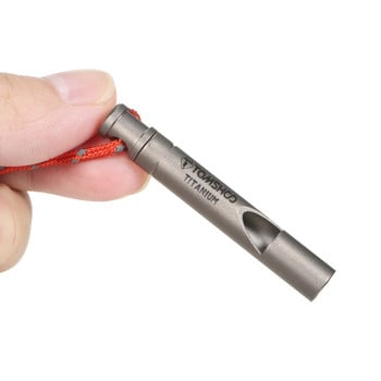 TOMSHOO Ultralight Titanium Emergency Whistle with Cord Outdoor Survival Camping Whistle Πεζοπορία Εξερεύνηση