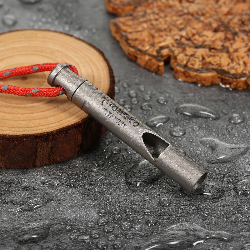 TOMSHOO ülikerge titaanist hädaabivile juhtmega välitingimustes ellujäämise kämping, vile matkamine, uurimine