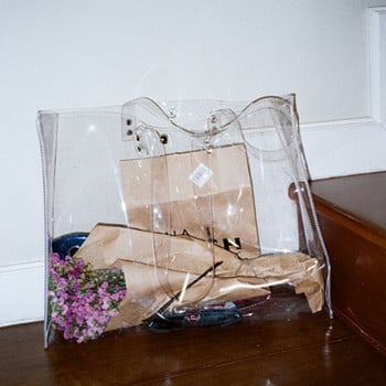 Fashion Transparent Bag Clear PVC Τσάντες Τσάντες για Γυναικείες Crystal Large Tote Τσάντες αγορών Γυναικείες τσάντες ώμου 2023 Brand Design