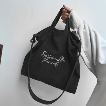 Модна чанта за през рамо Ins Дамска ретро кадифена чанта за подмишници с щампа на букви Ежедневна студентска чанта с по-голям капацитет
