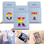 Naiste kott Rahakotid Mobiiltelefonikotid Apple/Huawei/Xiaomi/Samsung Universaalne mobiiltelefonide pakett Rainbow Letter Print kaardihoidja