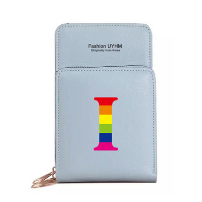 Naiste kott Rahakotid Mobiiltelefonikotid Apple/Huawei/Xiaomi/Samsung Universaalne mobiiltelefonide pakett Rainbow Letter Print kaardihoidja
