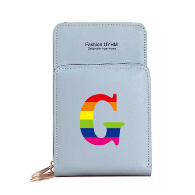 Naiste kott Rahakotid Mobiiltelefonikotid Apple/Huawei/Xiaomi/Samsung Universaalne mobiiltelefonide pakett Rainbow Letter Print kaardihoidja