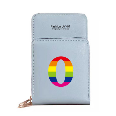 Naiste kott Rahakotid Mobiiltelefonikotid Apple/Huawei/Xiaomi/Samsung Universaalne mobiiltelefonide pakett Rainbow Letter Print kaardihoidja