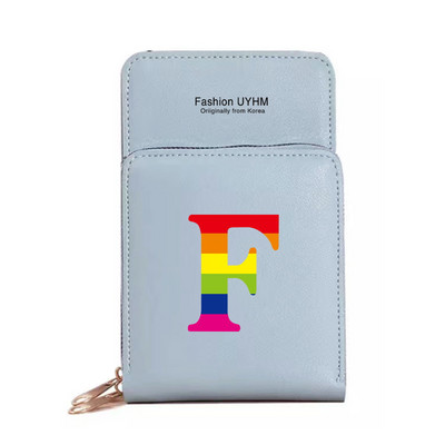 Naiste kott Rahakotid Mobiiltelefonikotid Apple/Huawei/Xiaomi/Samsung Universaalne mobiiltelefonide pakett Rainbow Letter Print kaardihoidja