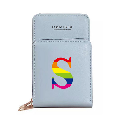 Naiste kott Rahakotid Mobiiltelefonikotid Apple/Huawei/Xiaomi/Samsung Universaalne mobiiltelefonide pakett Rainbow Letter Print kaardihoidja
