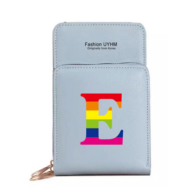 Naiste kott Rahakotid Mobiiltelefonikotid Apple/Huawei/Xiaomi/Samsung Universaalne mobiiltelefonide pakett Rainbow Letter Print kaardihoidja