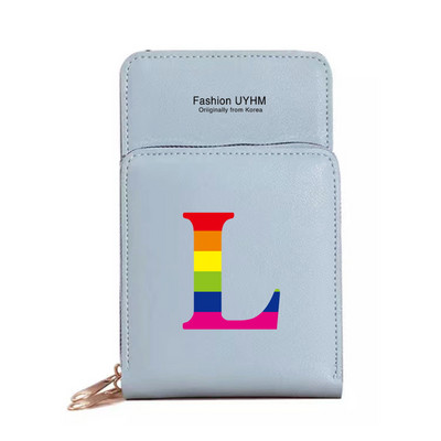 Naiste kott Rahakotid Mobiiltelefonikotid Apple/Huawei/Xiaomi/Samsung Universaalne mobiiltelefonide pakett Rainbow Letter Print kaardihoidja