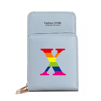 Naiste kott Rahakotid Mobiiltelefonikotid Apple/Huawei/Xiaomi/Samsung Universaalne mobiiltelefonide pakett Rainbow Letter Print kaardihoidja