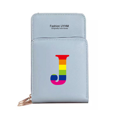 Naiste kott Rahakotid Mobiiltelefonikotid Apple/Huawei/Xiaomi/Samsung Universaalne mobiiltelefonide pakett Rainbow Letter Print kaardihoidja