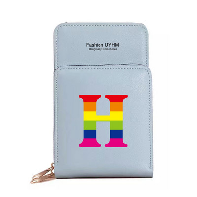 Naiste kott Rahakotid Mobiiltelefonikotid Apple/Huawei/Xiaomi/Samsung Universaalne mobiiltelefonide pakett Rainbow Letter Print kaardihoidja