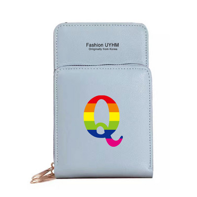Naiste kott Rahakotid Mobiiltelefonikotid Apple/Huawei/Xiaomi/Samsung Universaalne mobiiltelefonide pakett Rainbow Letter Print kaardihoidja