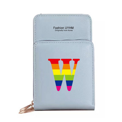 Naiste kott Rahakotid Mobiiltelefonikotid Apple/Huawei/Xiaomi/Samsung Universaalne mobiiltelefonide pakett Rainbow Letter Print kaardihoidja