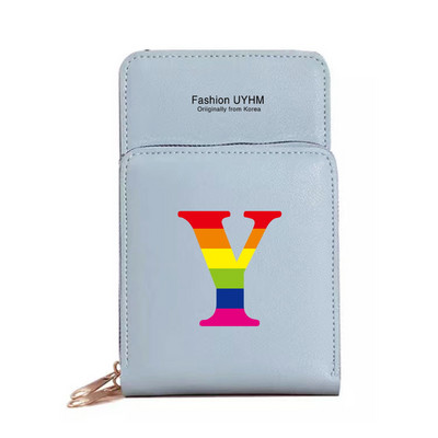 Naiste kott Rahakotid Mobiiltelefonikotid Apple/Huawei/Xiaomi/Samsung Universaalne mobiiltelefonide pakett Rainbow Letter Print kaardihoidja