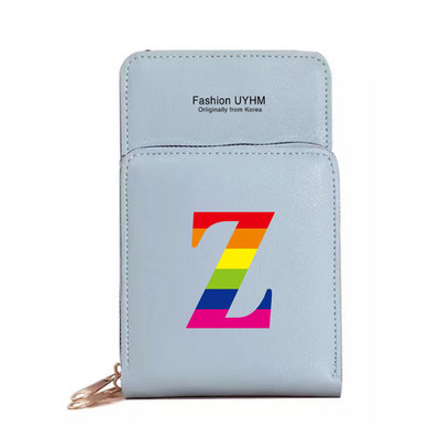 Naiste kott Rahakotid Mobiiltelefonikotid Apple/Huawei/Xiaomi/Samsung Universaalne mobiiltelefonide pakett Rainbow Letter Print kaardihoidja