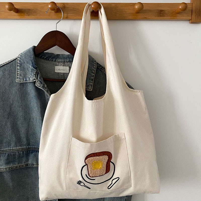 Hylhexyr γυναικεία τσάντα ώμου βαμβακερή πάνινη τσάντα Sleepy Rabbit μενταγιόν μεγάλης χωρητικότητας Shopping Tote Lazy Style Vest Τσάντες