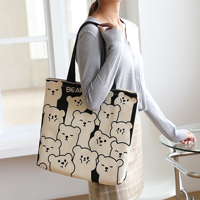 Divatos női vászon bevásárlótáskák Eco újrafelhasználható összecsukható válltáskák nagy kapacitású kézitáskák élelmiszerekhez 2022