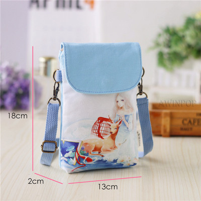 Cartoon Neighbor Totoro Shoulder Bags Manga Canvas Messenger Bag Trend Fresh Handbags and Purse Girls Mini Pouch mobile phone