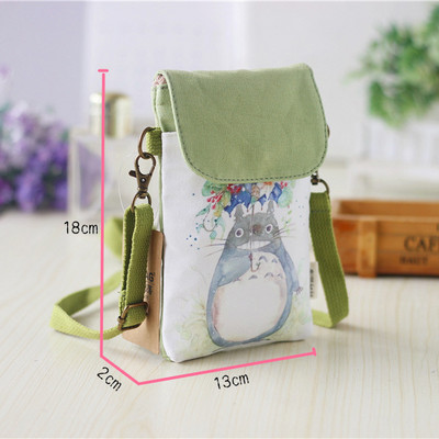 Cartoon Neighbor Totoro Shoulder Bags Manga Canvas Messenger Bag Trend Fresh Handbags and Purse Girls Mini Pouch mobile phone