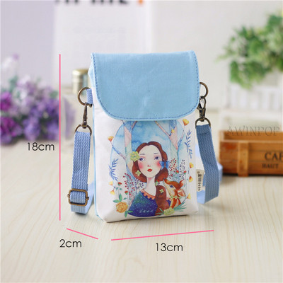 Cartoon Neighbor Totoro Shoulder Bags Manga Canvas Messenger Bag Trend Fresh Handbags and Purse Girls Mini Pouch mobile phone