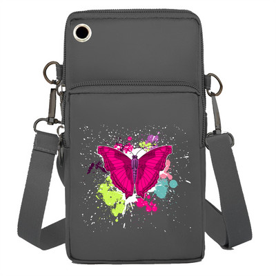Geantă pentru telefon mobil Portofele Genți de umăr Pachet de braț Apple/Huawei/Samsung Pachet de depozitare universal pentru telefon mobil Pochetă cu imprimeu fluture
