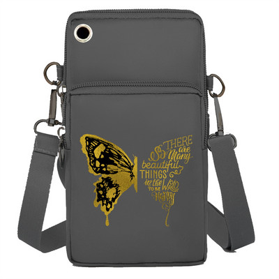 Geantă pentru telefon mobil Portofele Genți de umăr Pachet de braț Apple/Huawei/Samsung Pachet de depozitare universal pentru telefon mobil Pochetă cu imprimeu fluture