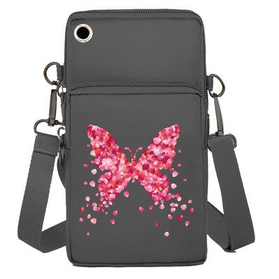 Geantă pentru telefon mobil Portofele Genți de umăr Pachet de braț Apple/Huawei/Samsung Pachet de depozitare universal pentru telefon mobil Pochetă cu imprimeu fluture