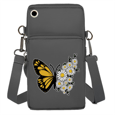 Geantă pentru telefon mobil Portofele Genți de umăr Pachet de braț Apple/Huawei/Samsung Pachet de depozitare universal pentru telefon mobil Pochetă cu imprimeu fluture
