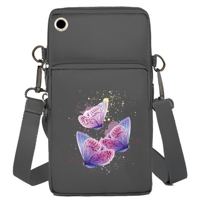 Geantă pentru telefon mobil Portofele Genți de umăr Pachet de braț Apple/Huawei/Samsung Pachet de depozitare universal pentru telefon mobil Pochetă cu imprimeu fluture