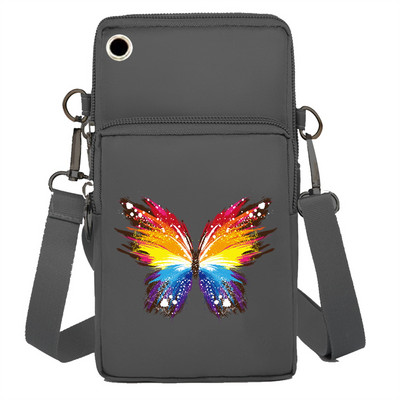 Geantă pentru telefon mobil Portofele Genți de umăr Pachet de braț Apple/Huawei/Samsung Pachet de depozitare universal pentru telefon mobil Pochetă cu imprimeu fluture