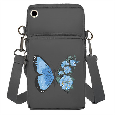 Geantă pentru telefon mobil Portofele Genți de umăr Pachet de braț Apple/Huawei/Samsung Pachet de depozitare universal pentru telefon mobil Pochetă cu imprimeu fluture