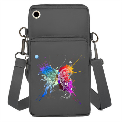 Geantă pentru telefon mobil Portofele Genți de umăr Pachet de braț Apple/Huawei/Samsung Pachet de depozitare universal pentru telefon mobil Pochetă cu imprimeu fluture