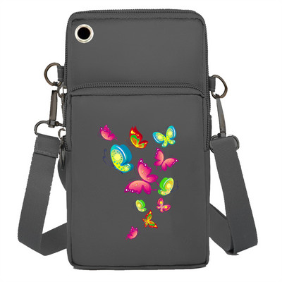 Geantă pentru telefon mobil Portofele Genți de umăr Pachet de braț Apple/Huawei/Samsung Pachet de depozitare universal pentru telefon mobil Pochetă cu imprimeu fluture