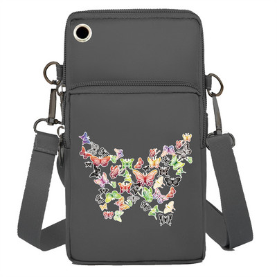 Geantă pentru telefon mobil Portofele Genți de umăr Pachet de braț Apple/Huawei/Samsung Pachet de depozitare universal pentru telefon mobil Pochetă cu imprimeu fluture