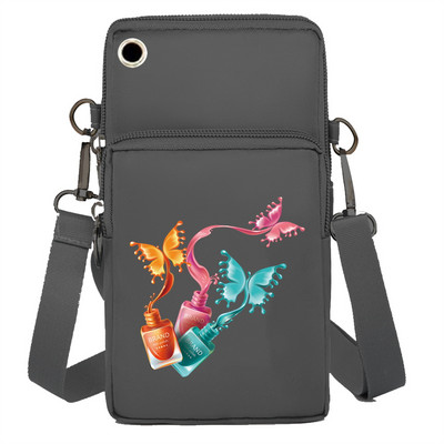 Geantă pentru telefon mobil Portofele Genți de umăr Pachet de braț Apple/Huawei/Samsung Pachet de depozitare universal pentru telefon mobil Pochetă cu imprimeu fluture