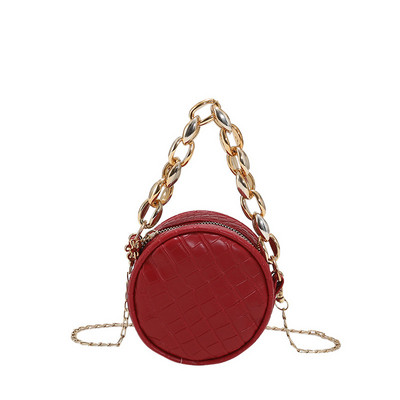 Krokodillimustriga väike ümmargune kott Mini käekott 2022 Uus ühe õlaga diagonaalne kotikett Naiste kott Moodne huulepulgakott