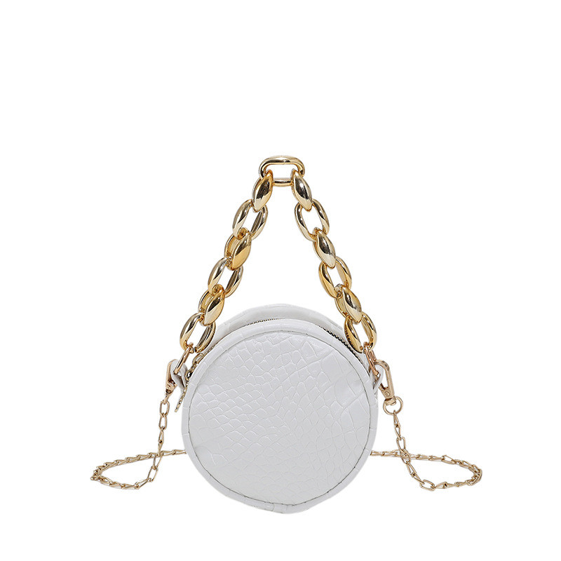 Krokodillimustriga väike ümmargune kott Mini käekott 2022 Uus ühe õlaga diagonaalne kotikett Naiste kott Moodne huulepulgakott