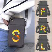 Mobiiltelefoni kott Rahakotid Käekotid Sporditarvikud Pakkige õlakotid Apple`i/Huawei mobiiltelefonide pakettide jaoks Fruit Letter Series