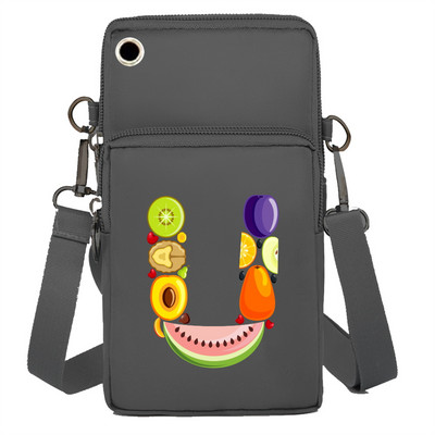 Mobiiltelefoni kott Rahakotid Käekotid Sporditarvikud Pakkige õlakotid Apple`i/Huawei mobiiltelefonide pakettide jaoks Fruit Letter Series