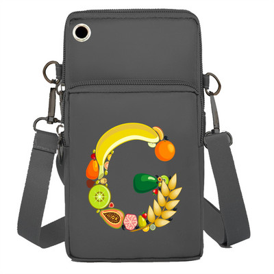 Mobiiltelefoni kott Rahakotid Käekotid Sporditarvikud Pakkige õlakotid Apple`i/Huawei mobiiltelefonide pakettide jaoks Fruit Letter Series