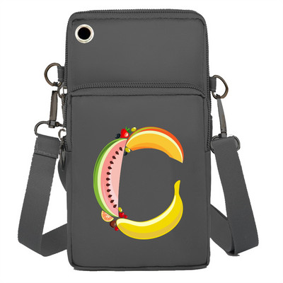 Mobiiltelefoni kott Rahakotid Käekotid Sporditarvikud Pakkige õlakotid Apple`i/Huawei mobiiltelefonide pakettide jaoks Fruit Letter Series