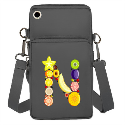 Mobiiltelefoni kott Rahakotid Käekotid Sporditarvikud Pakkige õlakotid Apple`i/Huawei mobiiltelefonide pakettide jaoks Fruit Letter Series