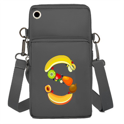 Mobiiltelefoni kott Rahakotid Käekotid Sporditarvikud Pakkige õlakotid Apple`i/Huawei mobiiltelefonide pakettide jaoks Fruit Letter Series